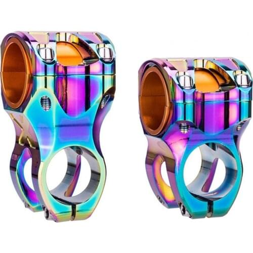 Bicycle Stem Corrosion Resistance Installed Easily Iridescent Fadeless Mountain Bike Short Handlebar Stem for Handlebar