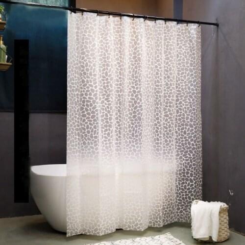 Bathroom Shower Curtain Waterproof Mildew Proof PEVA Bath Curtains Translucent Environmental Toilet Door Curtain With Hooks