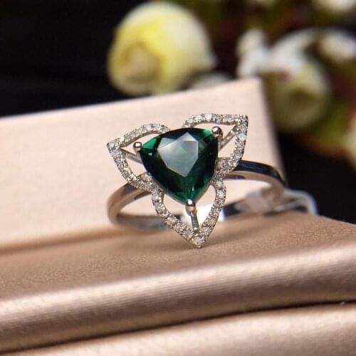 Green Tourmaline Ring 18K Gold AU750 100% Natural Green Tourmaline 1.26ct Gemstone Female Rings for Women Fine Ring