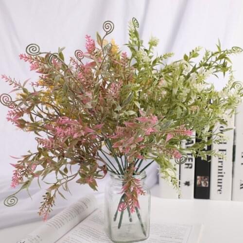 1 Bundle 5 Fork plus powder Hippocampus Artificial flower manual diy vase decor For home decoration ornament Wedding photography