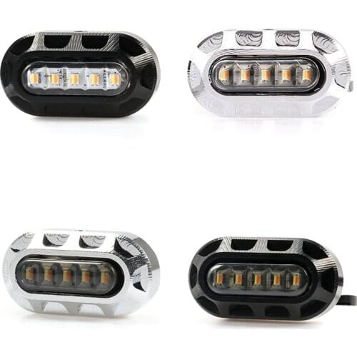 1 Pair Motorcycle Mini LED Handlebar Turn Light Daytime Running Turn Indicator Signal Blinker Lamp for 883 1200