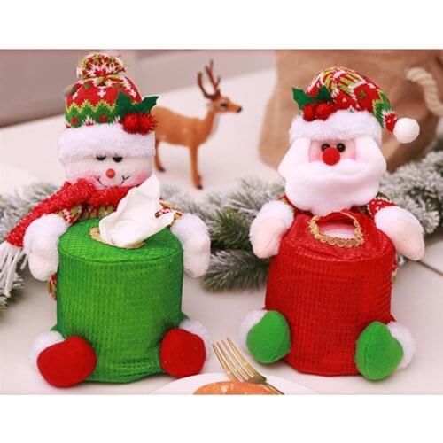 1 PCS Christmas Tissue Box Creative Santa Snowman Dustproof Bath Tissue Cover Navidad 2021 Xmas Decoration For DIY Home Decor