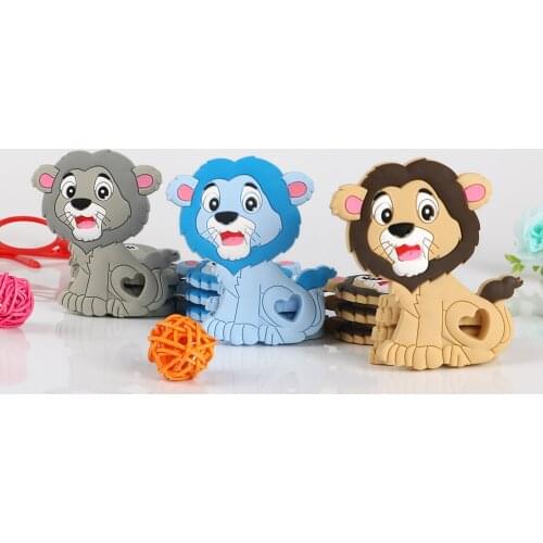 Kovict BPA Free 1PC lion Silicone Baby Teether rodent Baby Teething Toys Chewable Animal Shape Baby Products Nursing Gift