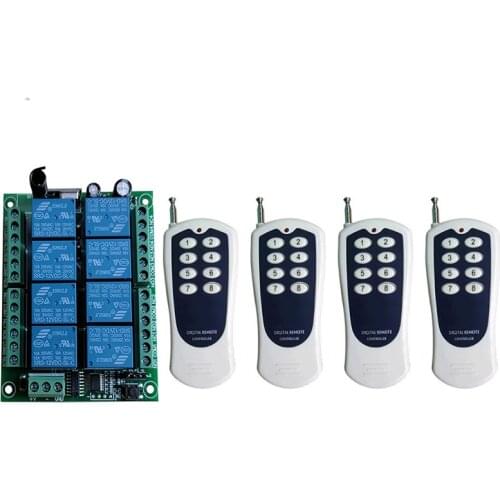 DC12V 24V 8CH 8 CH Channel Wireless Remote Control LED Light Switch Relay Output Radio RF Transmitter And 315/433 MHz Receiver