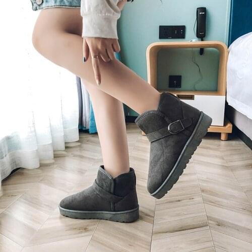 2019 Women winter ankle suede snow boots for women short basic winter shoes Snow Boots Classic Tumed-over Edge Boots U11-60