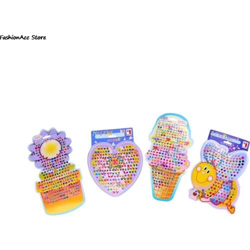 2021 Fashion Cute Cartoon Beautiful Kid Girl Crystal Stick Earring Sticker Toy Body Bag Party Jewellry