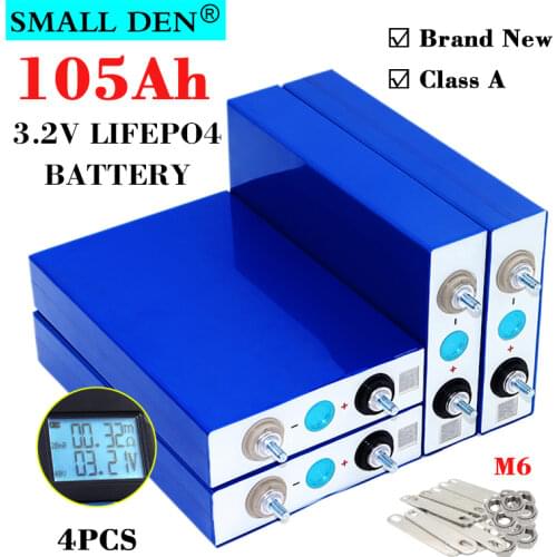 4PCS 3.2v 100Ah LifePo4 battery 300A 3C high current large capacity for 12V 24V DIY solar system electric car golf cart inverter