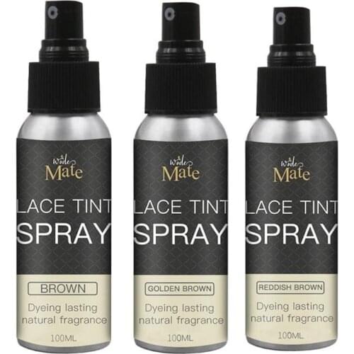 100ml Lace Tone Spray Tinted Aerosol Spray Brown Hair Color Conditioning Agent For Wigs And Closure Frontal Reddish Brown Spray