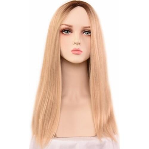 American African Women Gradient Blond Wig Long Bob Hair Heat Resistant Natural Synthetic