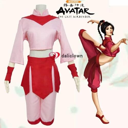 Anime Avatar The Last Airbender Ty Lee Cosplay Costume For Women Adult Pink Dress Kung Fu Uniform Set Hanfu Halloween Costume