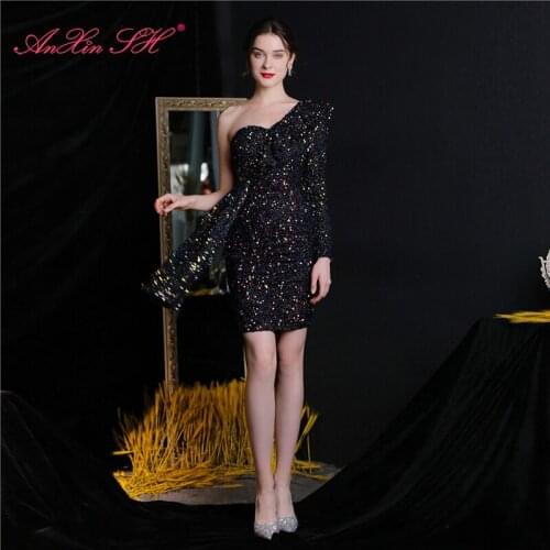 Женские вечерние платья на одно плечо AnXin SH China At AliExpress