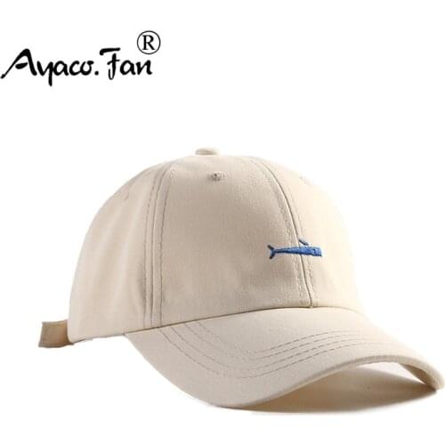 Women Men Baseball Cap Whale Embroidered Cotton Solid Snapback Unisex Cute Sunhat Outdoor Sports Hip Hop Baseball Hats Casquette