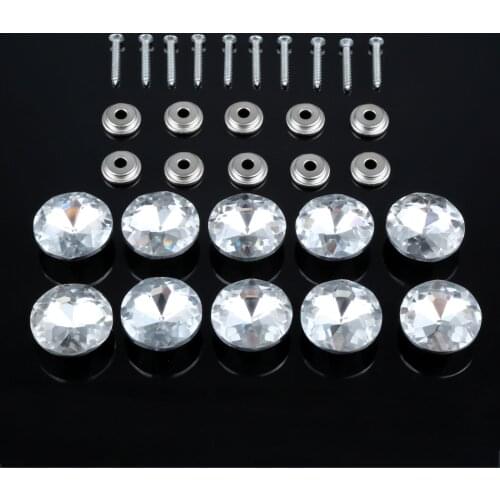 10Pcs Diamond Crystal Upholstery Nails Buckle Button Tack Stud Pins 16/18/25/30mm Dia Sofa Bag Wall Furniture Sewing Decoration