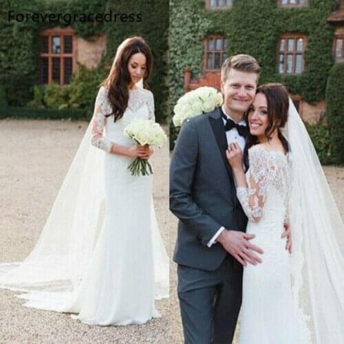 Elegant Long Sleeves Lace Wedding Dresses Vintage Garden Boho Formal Bridal Gowns Tailor Made Plus Size Available