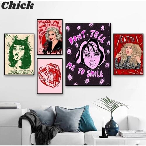 Feminist Girl Canvas Painting Don’t Tell Me To Smile Quote Prints Woman Wall Art Pictures Feminism Posters Girls Room Home Decor