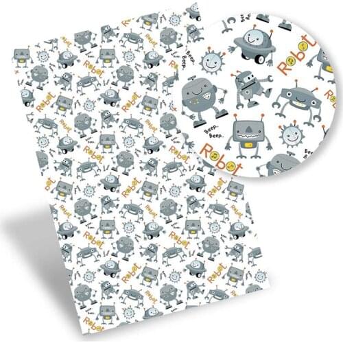 Faux Synthetic Leather Sheet Cartoon Printed Vinyl Fabric DIY Hair Bows Earrings Handbag Craft For Sewing Accessories 22*30cm/pc