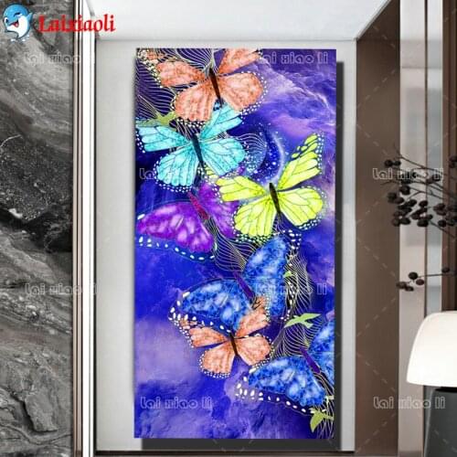 Full square round 5D beautiful Butterfly diamond painting mosaic embroidery cloud abstract home decor cross stitch big size art