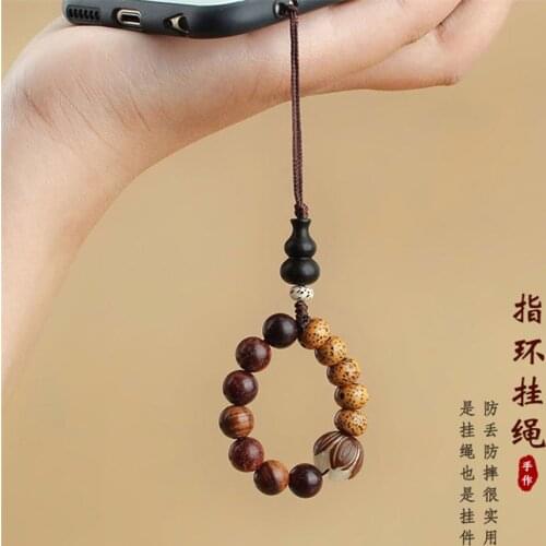 Chinese style bodhi lotus Chinese style literary and creative personality Mobile phone lanyard/mobile phone chain