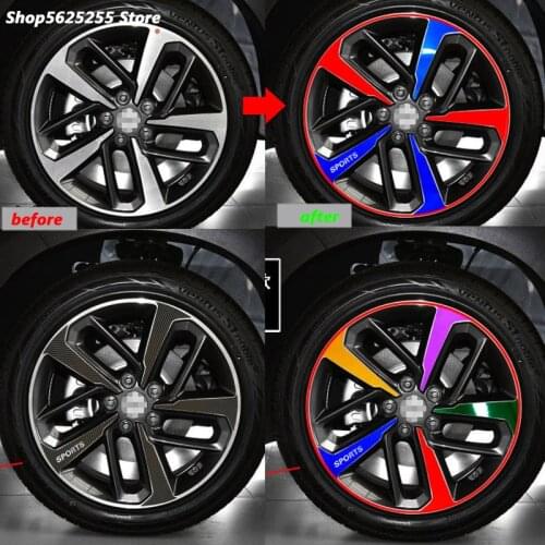 Wheel Hub Stickers for Hyundai KONA 2020 2021 Accessories 2019 2018 2017 Wheel Carbon Fiber Texture Protection Film 18 19inch