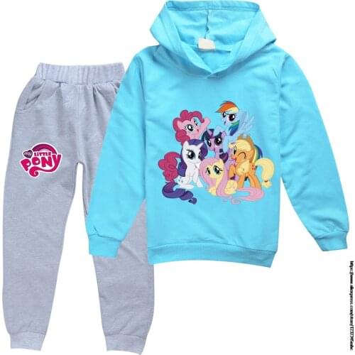 Baby Clothes Suits Casual Baby My Little Baby girl pony Children Suits 2 Pieces Sweatshirts Sports Pants Kids Set 2-16Y
