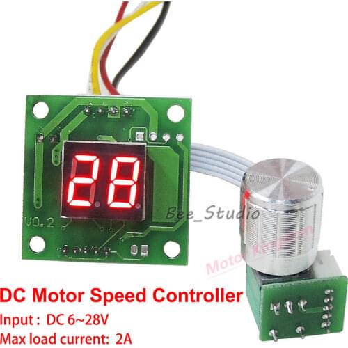 Digital LED Display DC 6V 9V 12V 24V 2A dc motor controller Micro Motor Pump PWM Speed Controls Regulator