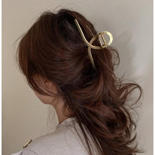 Korean Version Of Cold Wind Texture Frosted Metal Clip Female Simple Temperament Internet Celebrity All-match Board Hairpin