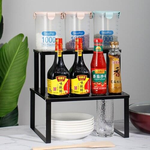 Kitchen Spice Shelf Cabinet Compartment Multi-Function Countertop Sink Seasoning Layered Partition Rack