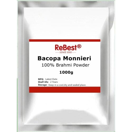 Best 100% Organic Brahmi Powder Bacopa Monnieri Extract 50% Bacosides,Supports Healthy Brain Function and Improve Concentration