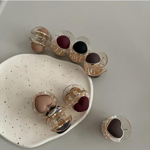 Korean small clip simple satin all-match catch clip French elegant love red side clip top clip half tie hair clip