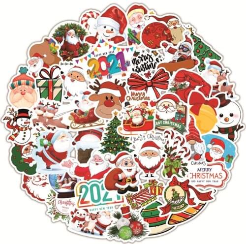 10/30/50 PCS Christmas Series Santa Claus Doodle Stickers For Luggage Phone Bicycle Fridge Notebook Skateboard Motorcycle Toy