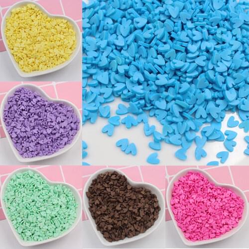 100g/lot Sweet Heart Polymer Clay Hot Soft Clay Sprinkles for Arts and Mobile Decoration DIY Crafts Filler Accessories 5mm