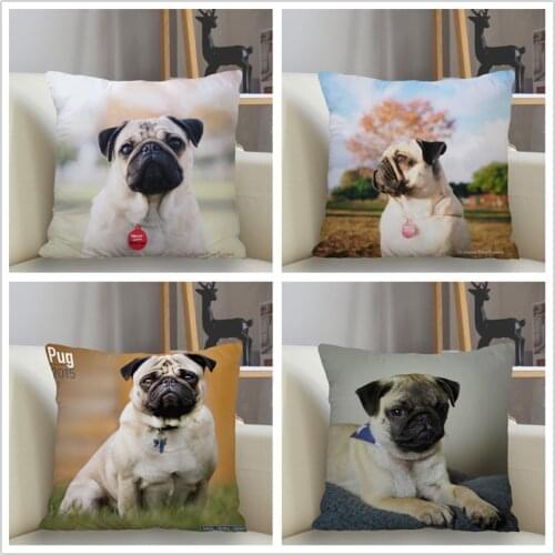 Musife New Custom Cute Dog pug Pillowcase Sofa Decorative Cushion Cover Pillowcase Home Decor Drop Shipping Wholesale
