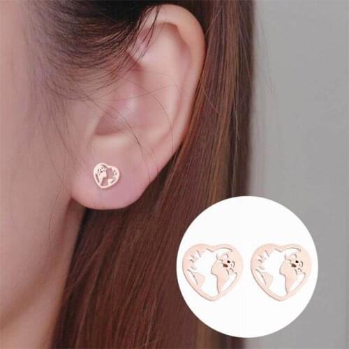 New arrival hollow heart map earrings for women factory wholesale