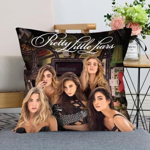 New Pretty Little Liars Pillow Cover Bedroom Home Office Decorative Pillowcase Square Zipper Pillow case Satin Soft Cover