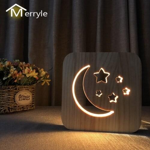 New Creative LED Night Light Jesus Cross Cat Dog Dolphin Music Moon Wood USB Table Desk Lamp for Home Bedroom Bedside Decoration
