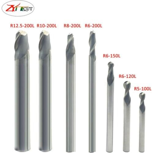 R3 R4 R5 R6 R8 R10 R12.5 Ball knife HSS 2 Flute Ball notes end mills,High Speed Steel Lengthened Round head knife milling cutter