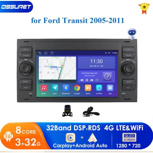 Octa Core 3GB+32GB 2 Din Car autoradio Android Multimedia GPS Nav For Ford Mondeo S-max Focus C-MAX Galaxy Fiesta transit Fusion