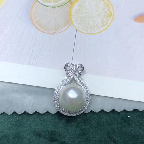 Wholesale 925 Sterling Silver Pendant Base Settings Mountings Findings Parts for Pearl Coral Jade Beads Stones Crystal