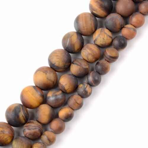 Wholesale Round Dull Polish Yellow Tiger Eye Loose beads For Jewelry Making 6 8 10 12mm Natural Stone Beads Diy Jewellery Perles