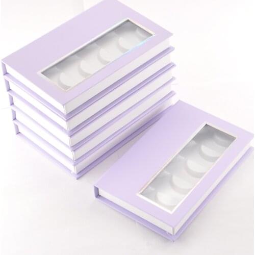 Wholesale Eyelashes Box Package 5pairs of 3d Mink Lashes Packaging Box Custom Faux Cils fake strip Dark Pink Makeup Case Vendors