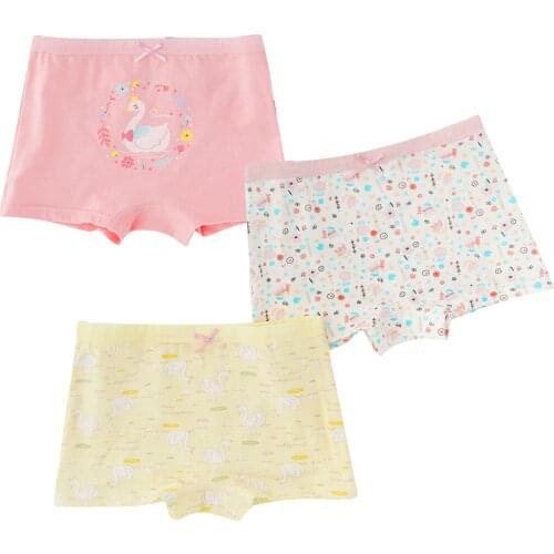 Oyolan 3Pcs/lot Girls Cotton Boxer Briefs Children Panties Girls Boxer Shorts Childrens Panties Lovely Kids Underwear For 3-8 Y