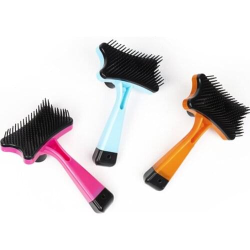 Plastic Push Brush for Cat and Dogs Pet Groom Bath Brush Hair Removal Brush ALI88