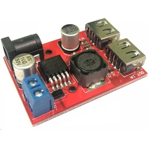 LM2596 LM2596S Dual USB DC-DC 9V 12V 24V 36V to 5V 3A Step Down Buck Converter Board Car Charger Solar Power Supply Module