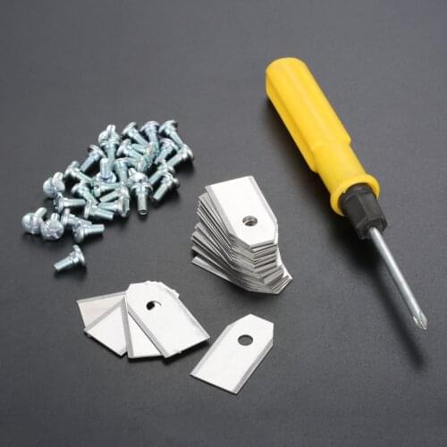 30Pcs 0.6 mm Lawnmower Blade Replacement fit for Mower Husqvarna Gardena R40Li R45Li R70Li R180 with Screwdriver