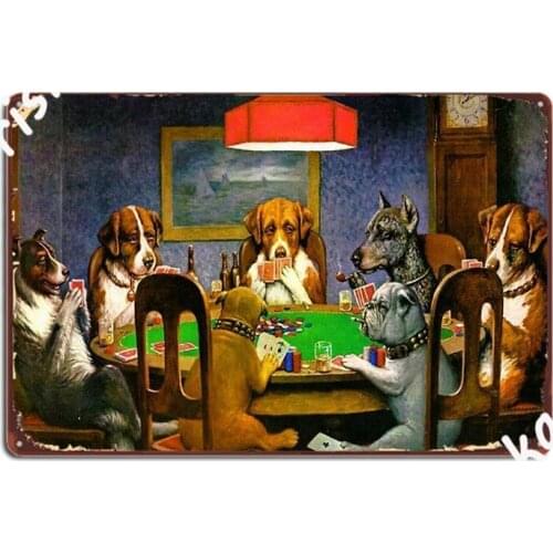 Dogs Playing Poker Metal Signs pub Home Design Poster Tin sign Posters