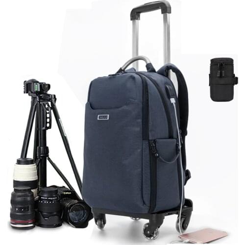 New photography Rolling Luggage brand Digital shoulder handbag on Wheels trolley camera bag Cabin High capacity Trolley suitcase