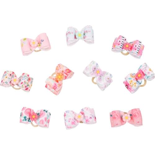 Dogs Bows Hair Accessories fruit ice cream Yorkshire terrier For Pets Supplies Hair Clips Grooming Table Bows kokardki dla psa