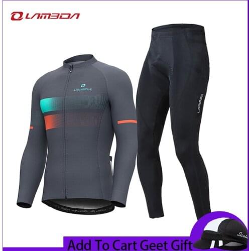 LAMBDA spring and summer cycling suit mens suit long sleeves trousers clothing mountain road bike equipment Asian size