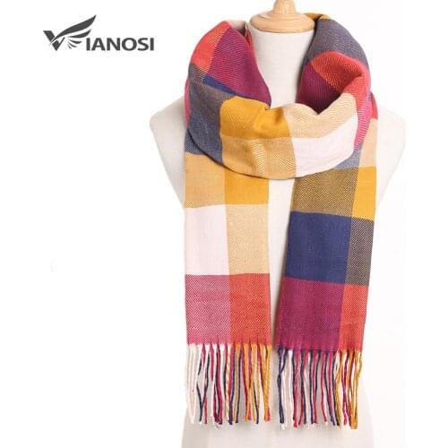 [VIANOSI] Winter Women Scarf Brand Foulard Plaid Scarves Fashion Casual Poncho Scarfs Luxury Bufandas