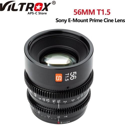 Viltrox 56mm T1.5 Wide Angle APS-C Large Aperture Professional Manual Focus Cine Lens for Sony E Mount Camera Compact Solid Lens
